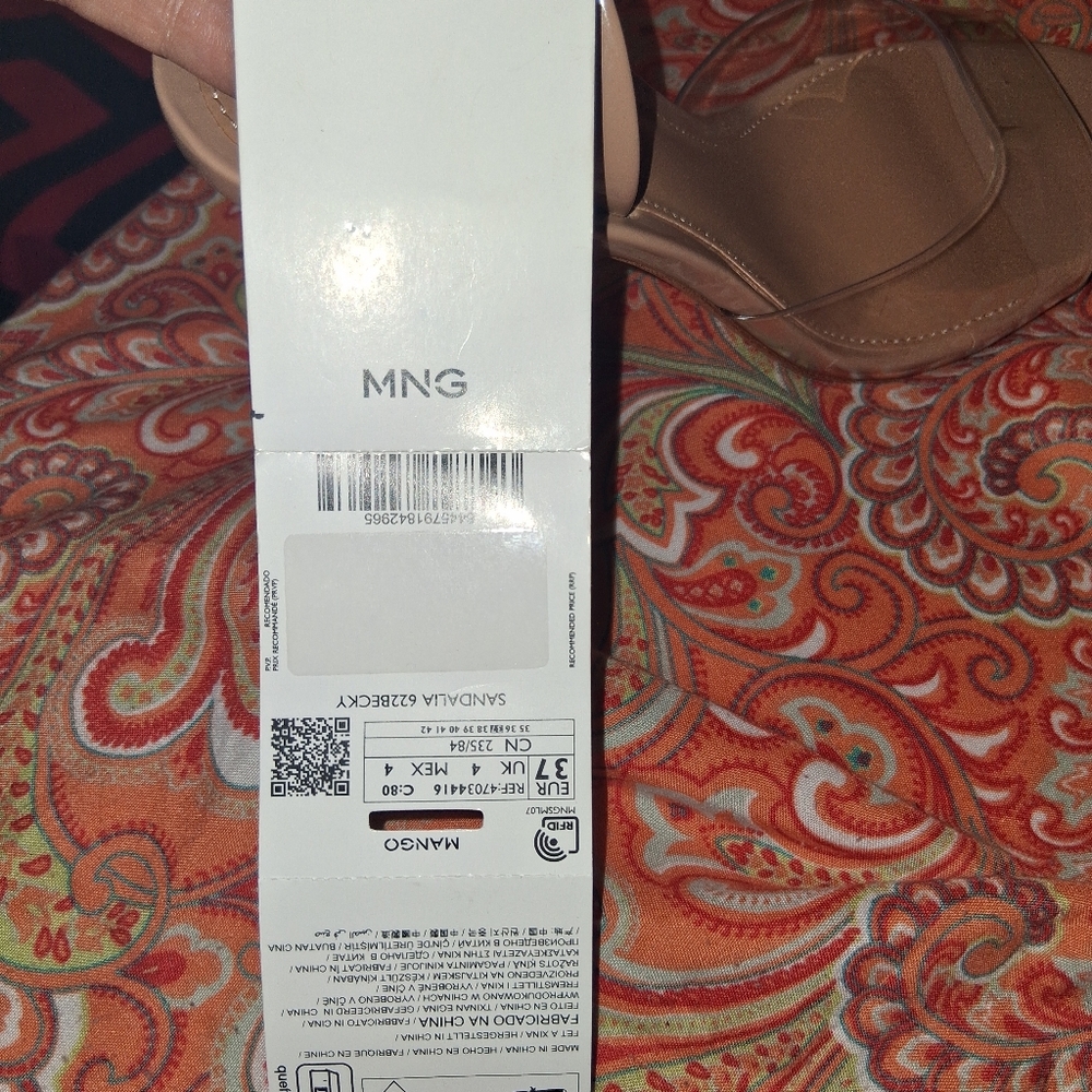 Mango Nude Beige Clear Strap Slingback Sandals - Picture 15 of 15
